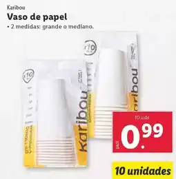 Lidl Karibou - vaso de papel oferta