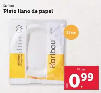 Lidl Karibou - plato llano de papel oferta
