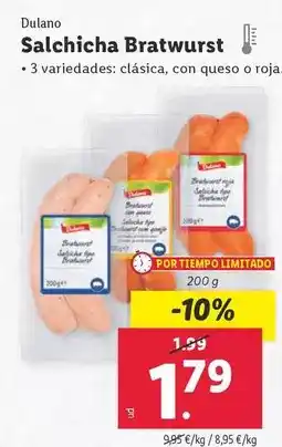 Lidl Dulano - salchicha bratwurst oferta