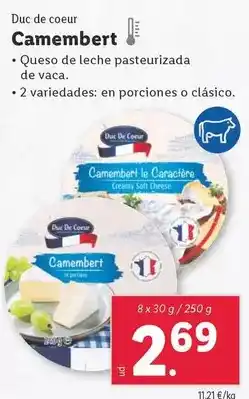 Lidl Duc de coeur - camembert oferta