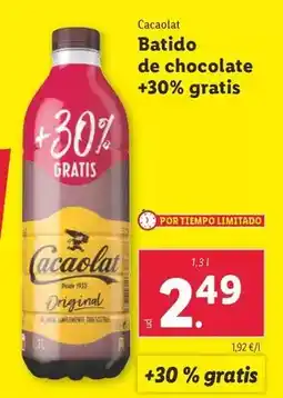 Lidl Cacaolat - batido de chocolate +30% gratis oferta