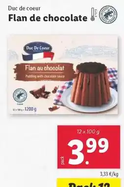 Lidl Duc de coeur - flan de chocolate oferta
