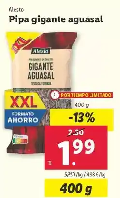 Lidl Alesto - pipa gigante aguasal oferta