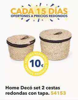 Tiendas MGI Home decò set 2 cestas redondas con tapa/ 54153 oferta
