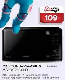 Tien 21 Samsung - microondas mg23k3515ake1 oferta
