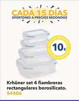 Tiendas MGI Krhüner set 4 fiambreras rectangulares borosilicato oferta