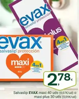 Supermercados Dani EVAX Salvaslip maxi 40 uds maxi plus 30 uds oferta