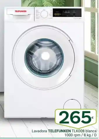Supermercados Dani TELEFUNKEN Lavadora TLK008 blanca 1000 rpm / 8 kg / D oferta