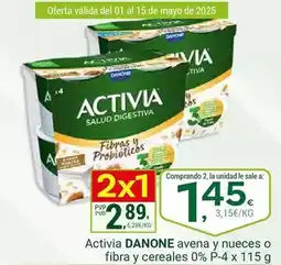 Supermercados Dani DANONE Activia avena y nueces o fibra y cereales 0% oferta