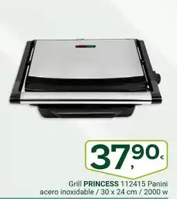 Supermercados Dani PRINCESS Grill 112415 Panini acero inoxidable / 30 x 24 cm / 2000 w oferta