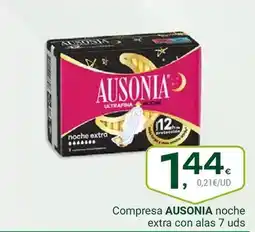 Supermercados Dani AUSONIA Compresa noche extra con alas 7 uds oferta