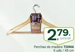Supermercados Dani TOIMA Perchas de madera oferta