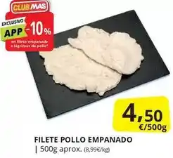 Supermercados MAS Mas - filete pollo empanado oferta