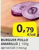 Supermercados MAS Burguer pollo amarillo oferta