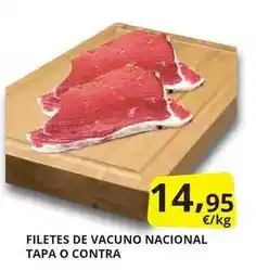 Supermercados MAS Filetes de vacuno nacional tapa o contra oferta