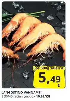 Supermercados MAS Langostino vannamei oferta