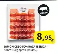 Supermercados MAS Jamón cebo 50% raza ibérica oferta