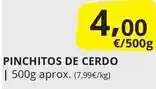 Supermercados MAS Pinchitos de cerdo oferta