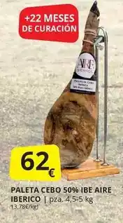 Supermercados MAS Aire - paleta cebo 50% ibe iberico oferta