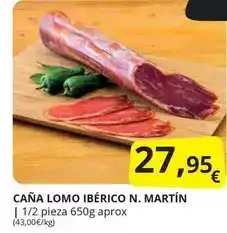Supermercados MAS Caña lomo ibérico n. martin oferta