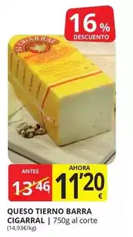 Supermercados MAS Queso tierno barra oferta