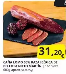 Supermercados MAS Nieto martín - caña lomo 50% raza ibérica de bellota oferta