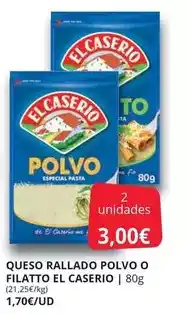 Supermercados MAS El caserío - queso rallado polvo o filatto oferta
