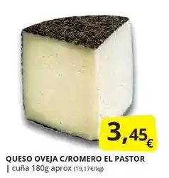 Supermercados MAS El pastor - queso oveja c/romero oferta