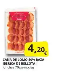 Supermercados MAS Bellota - caña de lomo 50% raza ibérica oferta