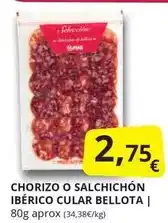 Supermercados MAS Bellota - chorizo o salchichon iberico cular oferta