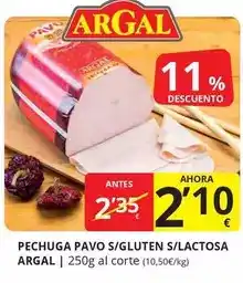Supermercados MAS Argal - pechuga pavo s/gluten s/lactosa oferta
