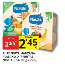 Supermercados MAS Nestlé - pure fruta manzana platano o 7 frutas oferta