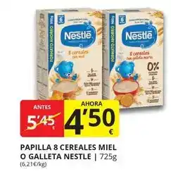 Supermercados MAS Nestlé - papilla 8 cereales miel o galleta oferta
