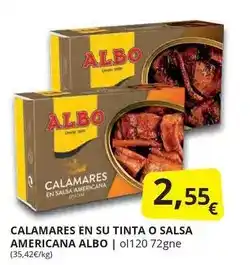 Supermercados MAS Albo - calamares en su tinta o salsa americana oferta