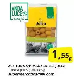 Supermercados MAS Jolca - aceituna s/h manzanilla oferta