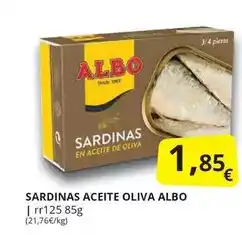 Supermercados MAS Albo - sardinas aceite oliva oferta