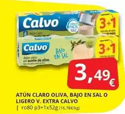 Supermercados MAS Calvo - atun claro oliva, bajo en sal o ligero v. extra oferta