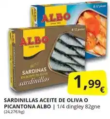 Supermercados MAS Albo - sardinillas aceite de oliva o picantona oferta