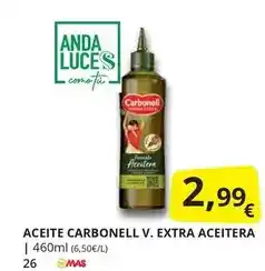 Supermercados MAS Carbonell - aceite v. extra aceitera oferta