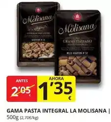 Supermercados MAS La molisana - pasta integral oferta
