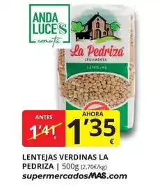 Supermercados MAS La pedriza - lentejas verdinas oferta