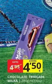 Supermercados MAS Milka - chocolate triolade oferta