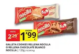 Supermercados MAS Nocilla - galleta cookies rellena o rellena chocolate blanco oferta