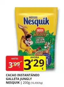 Supermercados MAS Nesquik - cacao instantaneo galleta jungly oferta