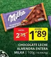 Supermercados MAS Milka - chocolate leche almendras enteras oferta