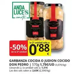 Supermercados MAS Anda - garbanza cocida o judion cocido oferta