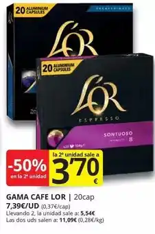 Supermercados MAS Espresso - gama cafe oferta