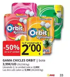 Supermercados MAS Orbit - gama chicles oferta