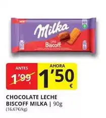 Supermercados MAS Milka - chocolate leche biscoff oferta
