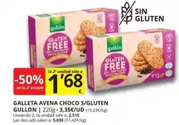 Supermercados MAS Gullón - galleta avena choco s/gluten oferta